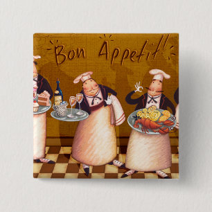 Bon Appétit 15 Cm Square Badge