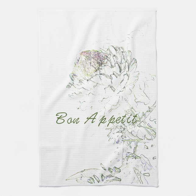 Bon Appetit Artichoke Tea Towel (Vertical)