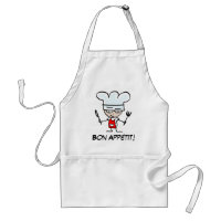 Bon appetit bbq apron with cute cartoon chef