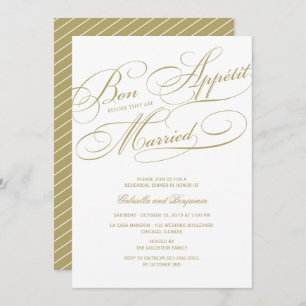 Bon Appetit Before Married Rehearsal Dinner Invite