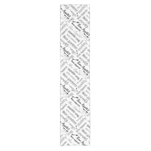 Bon Appetit Classic Black and White Pattern Short Table Runner