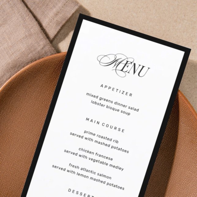 Bon Appetit Classic Elegant Fancy Wedding Menu (Creator Uploaded)