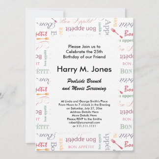 Bon Appetit Classic Pattern Invitation