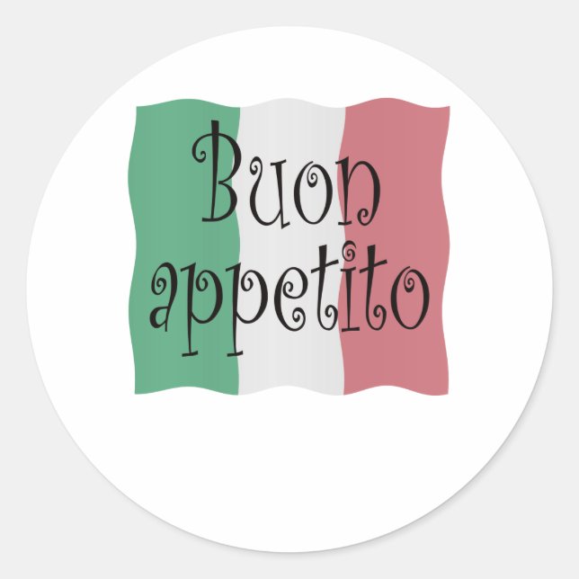 Bon appetit classic round sticker (Front)