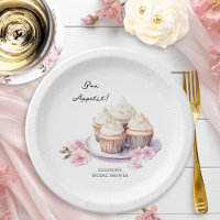 Bon Appetit Cupcakes and Pink Flowers