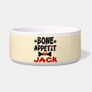 Bon Appetit Dog Bowl with Name