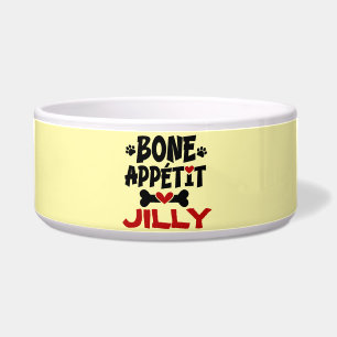 Bon Appetit Dog Bowl with Name