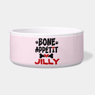Bon Appetit Dog Bowl with Name