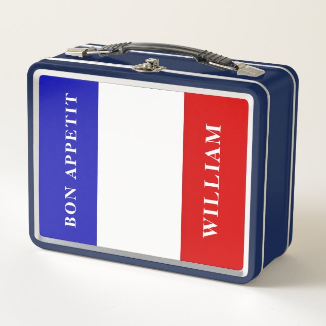 BON APPETIT French - France Flag Custom Kids Metal Lunch Box (Front)