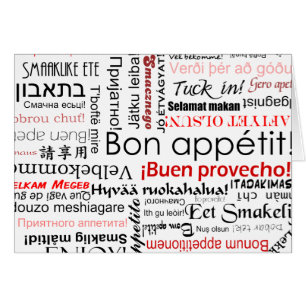 Bon appetit in many different languages typography