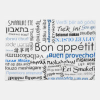 Bon appetit in other languages - blue
