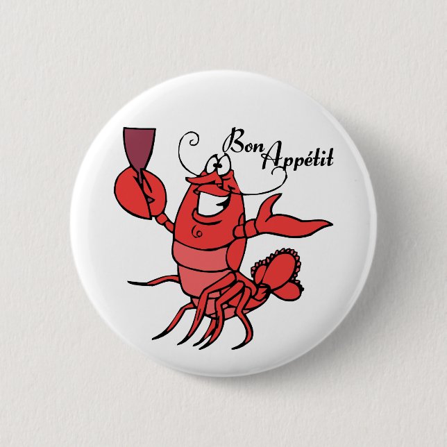 Bon Appetit Lobster 6 Cm Round Badge (Front)