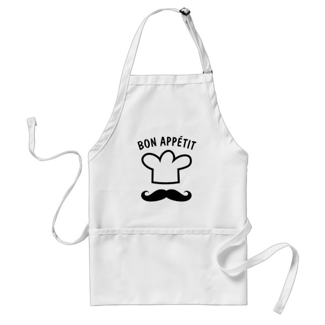 Bon appétit short BBQ kitchen apron for chef cook (Front)