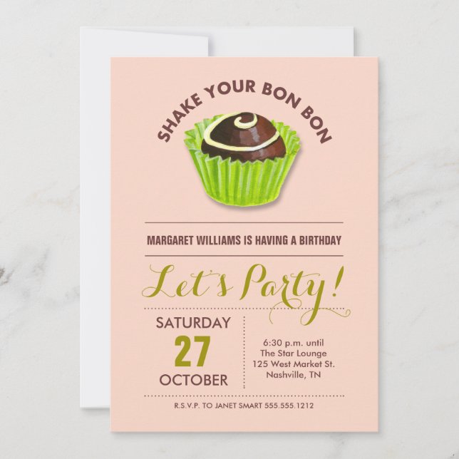 Bon Bon Birthday Party Invitation (Front)