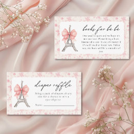 Bon Jour Be Be French Toile Pink Baby Shower Enclosure Card