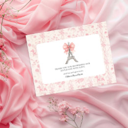 Bon Jour Bebe Romantic Pink French Thank You Post Postcard
