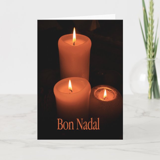 Bon Nadal Catalan Candles Holiday Card (Front)