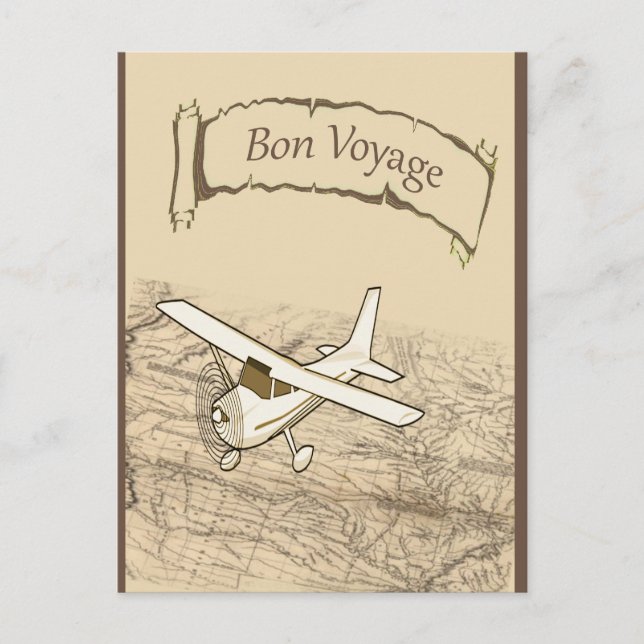 Bon Voyage Aeroplane Postcard (Front)