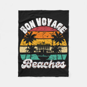Bon Voyage Beaches Cruise Ship Graphic For Cruiser Fleece Blanket