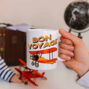 Bon Voyage Biplane Vintage Aeroplane Coffee Mug