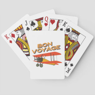 Bon Voyage Biplane Vintage Aeroplane Playing Cards
