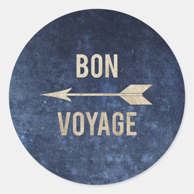 Bon Voyage Classic Round Sticker (Front)