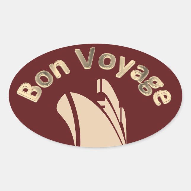 Bon Voyage Cruise Ship Oval Sticker (Front)