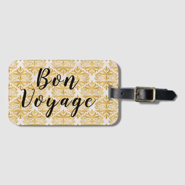 Bon Voyage Elegant Luggage Tag (Front Horizontal)