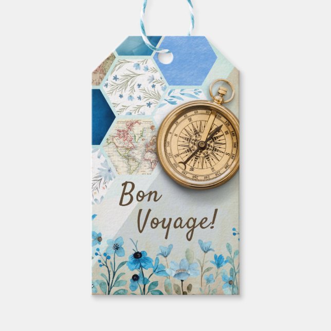 Bon Voyage | Golden Compass Gift Tag (Front)