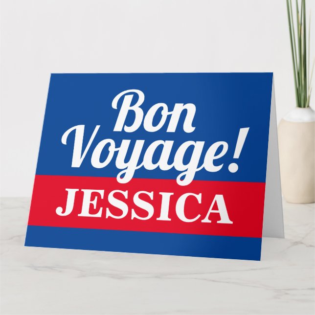 Bon voyage goodbye farewell leaving going away card (Front)