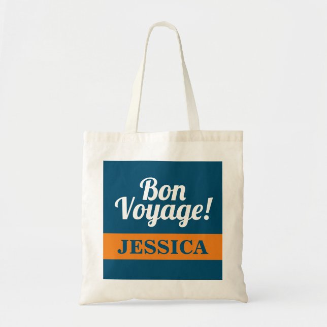Bon voyage goodbye farewell leaving going away tote bag (Front)