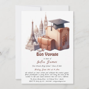 Bon Voyage Graduation – A Colourful Farewell to Su Invitation