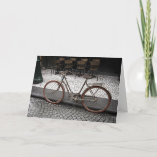 Bon Voyage Greeting Card - Old Bike in Paris