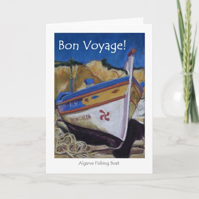Bon Voyage Greeting Card - Portuguese Fishing Boat (Front)