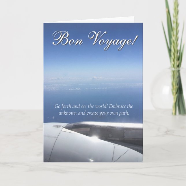 Bon Voyage! Happy & Safe Travel Wishes Card (Front)
