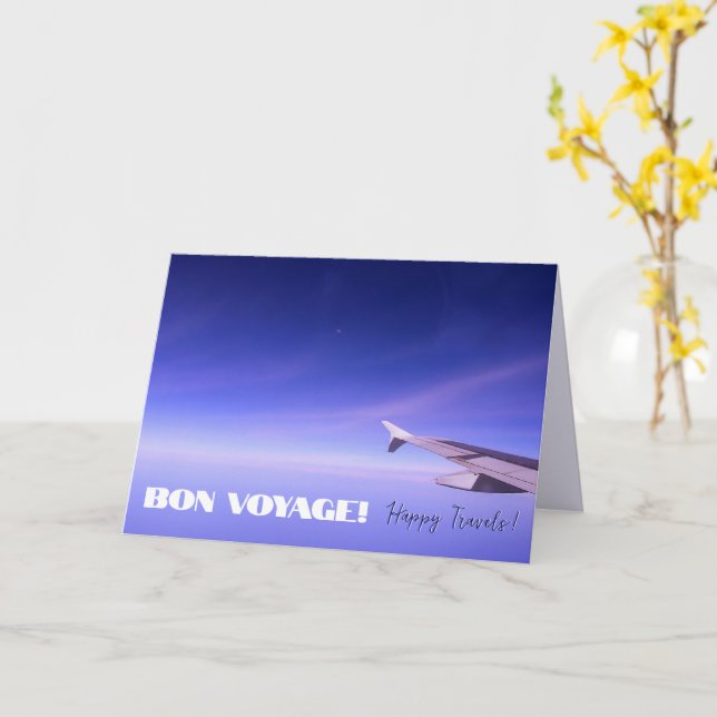 Bon Voyage Happy Travel Wishes Card (Yellow Flower)