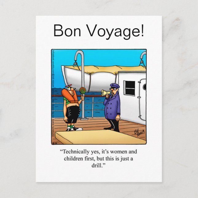 Bon Voyage Humour Postcard (Front)