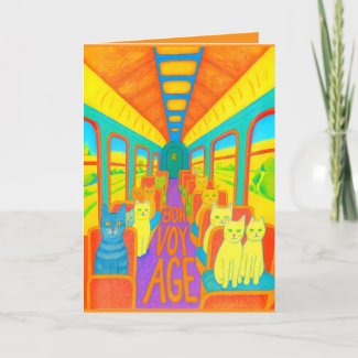 Bon Voyage Leaving card Good Luck Goodbye