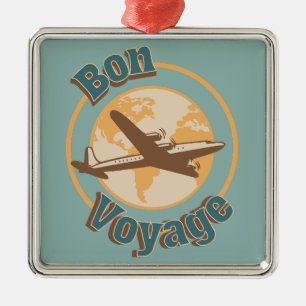 Bon Voyage Let's travel the world design Metal Tree Decoration
