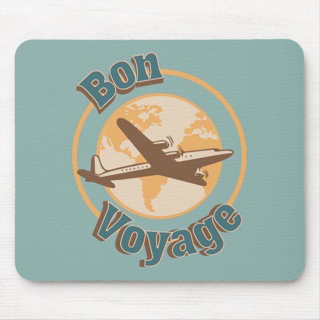 Bon Voyage Let's travel the world design Mouse Mat (Front)