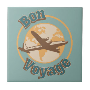 Bon Voyage Let's travel the world design Tile