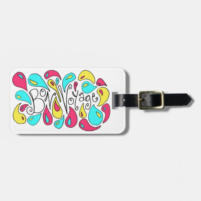 Bon Voyage luggage tag (Front Horizontal)