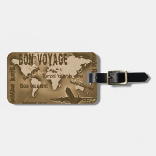 Bon Voyage luggage tag brown