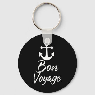 Bon Voyage Nautical Anchor Cruise Ship Graphic For Key Ring