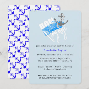 Bon Voyage Nautical Farewell Party Invite