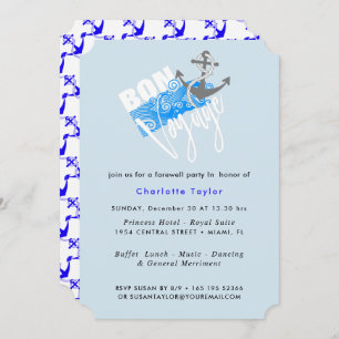 Bon Voyage Nautical Farewell Party Invite