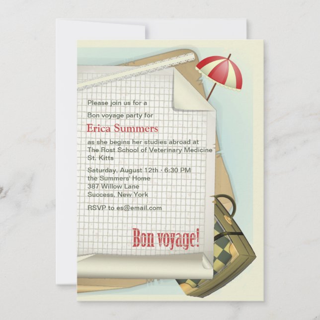 Bon Voyage Party Invitation (Front)