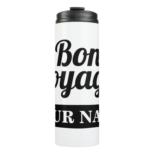 Bon voyage personalised thermal tumbler mug gift (Front)