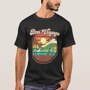 Bon Voyage Retro Vacation Travel Air Plane Beach P T-Shirt