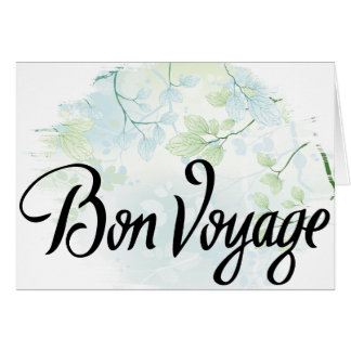 Bon Voyage Serene Green Leaves Card